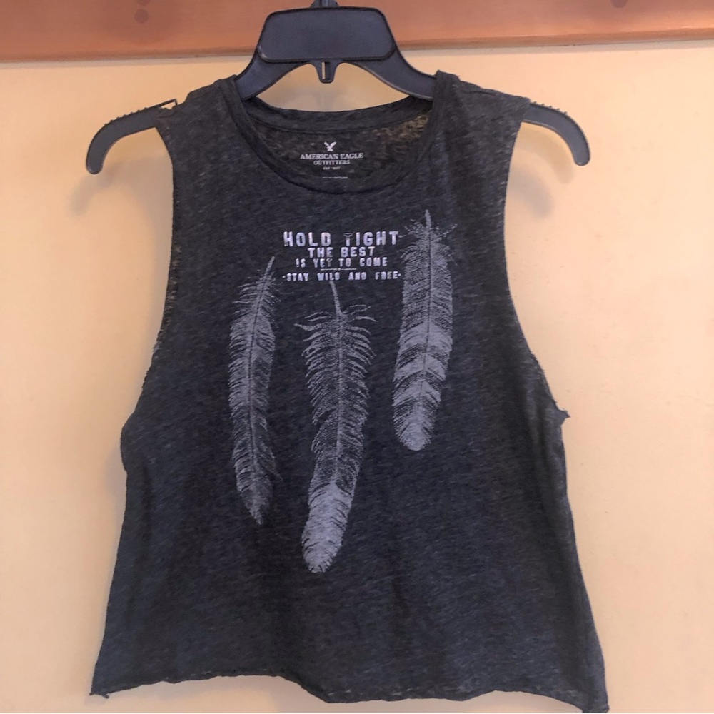 American Eagle size XXS dark grey sleeveless shirt